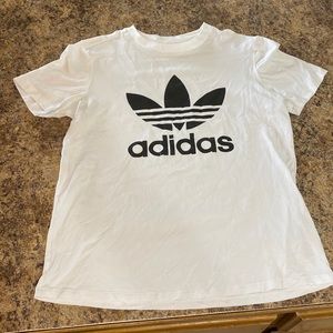 Adidas T-Shirt - white with black logo.  Size M